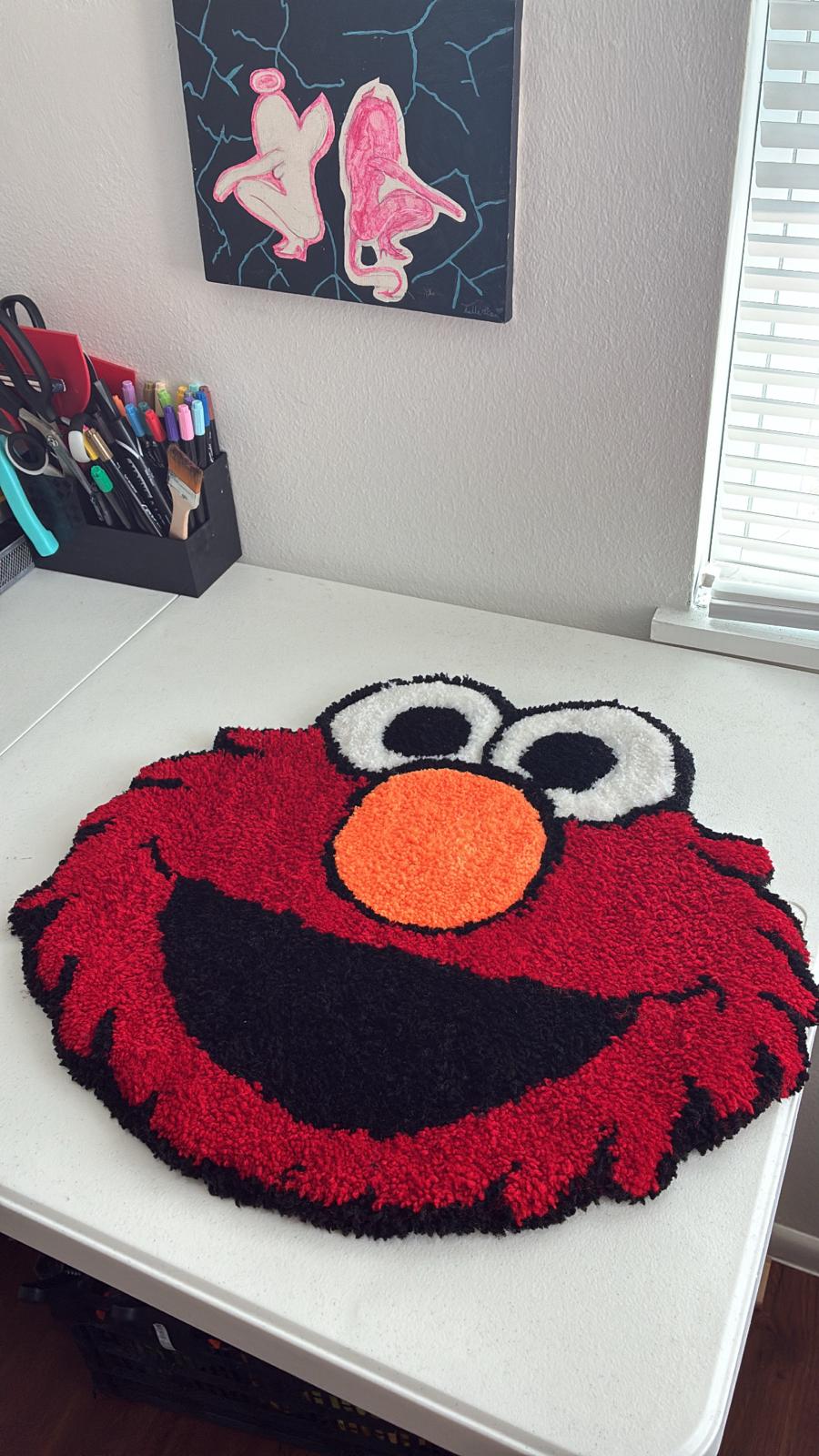 Handmade Elmo tufted rug